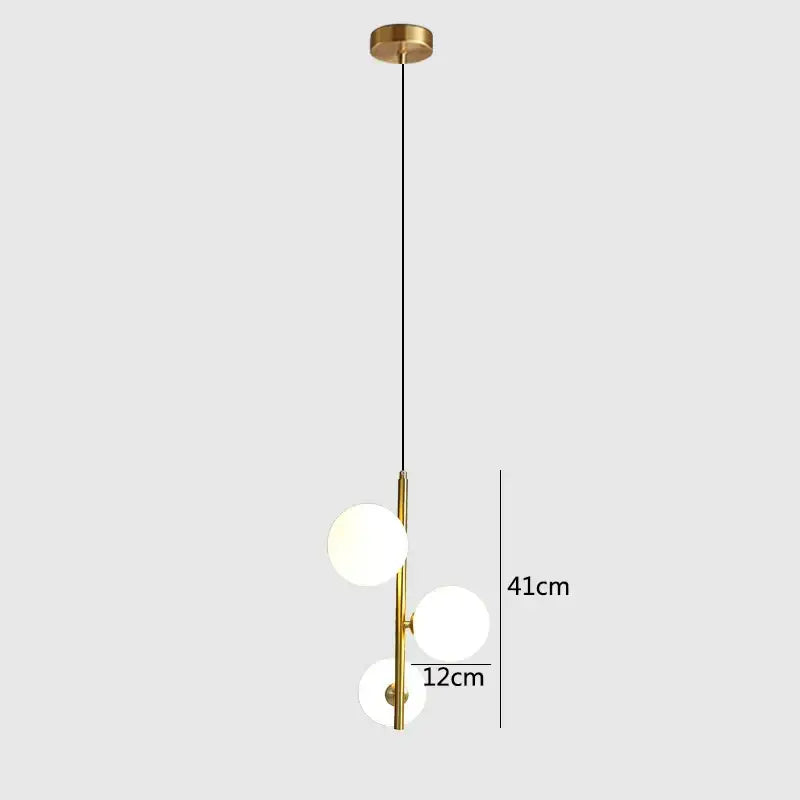 Brass Black Glass Pendant