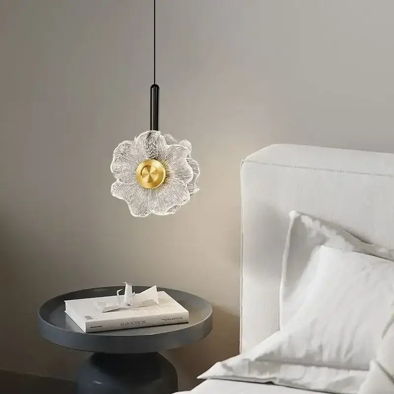 Gold Black Glass Pendant