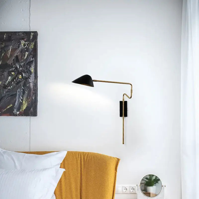 Gold Black Rocker Wall Lamp