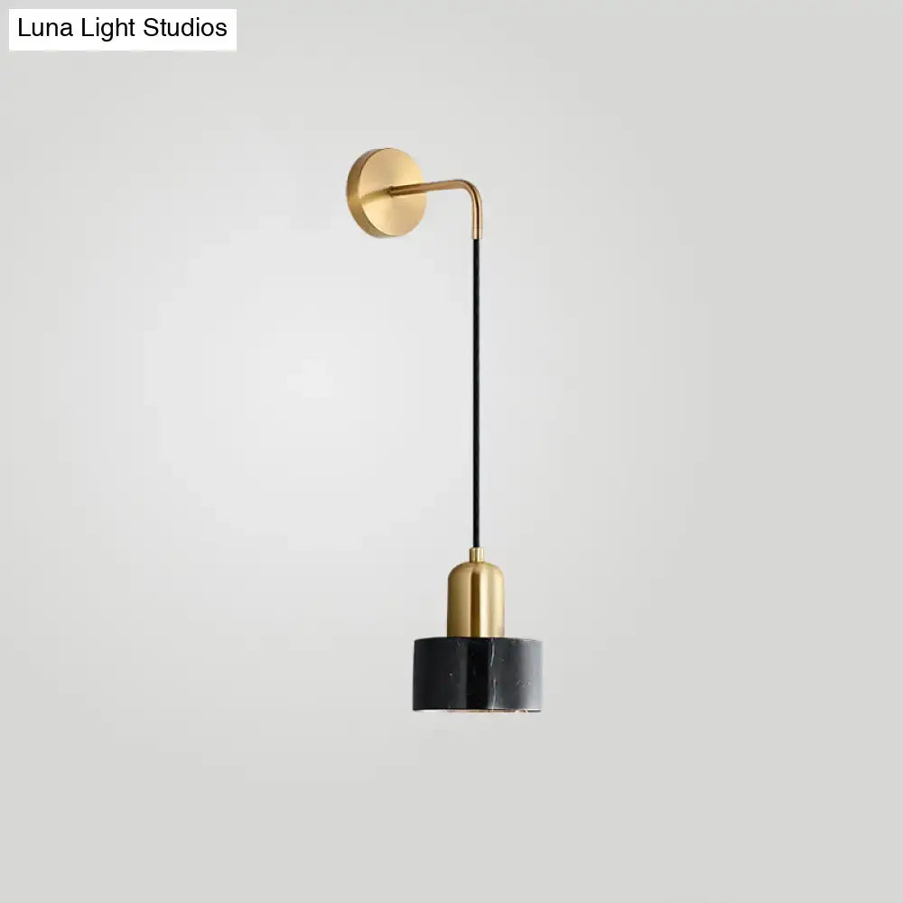 Gold Black Marble Pendant