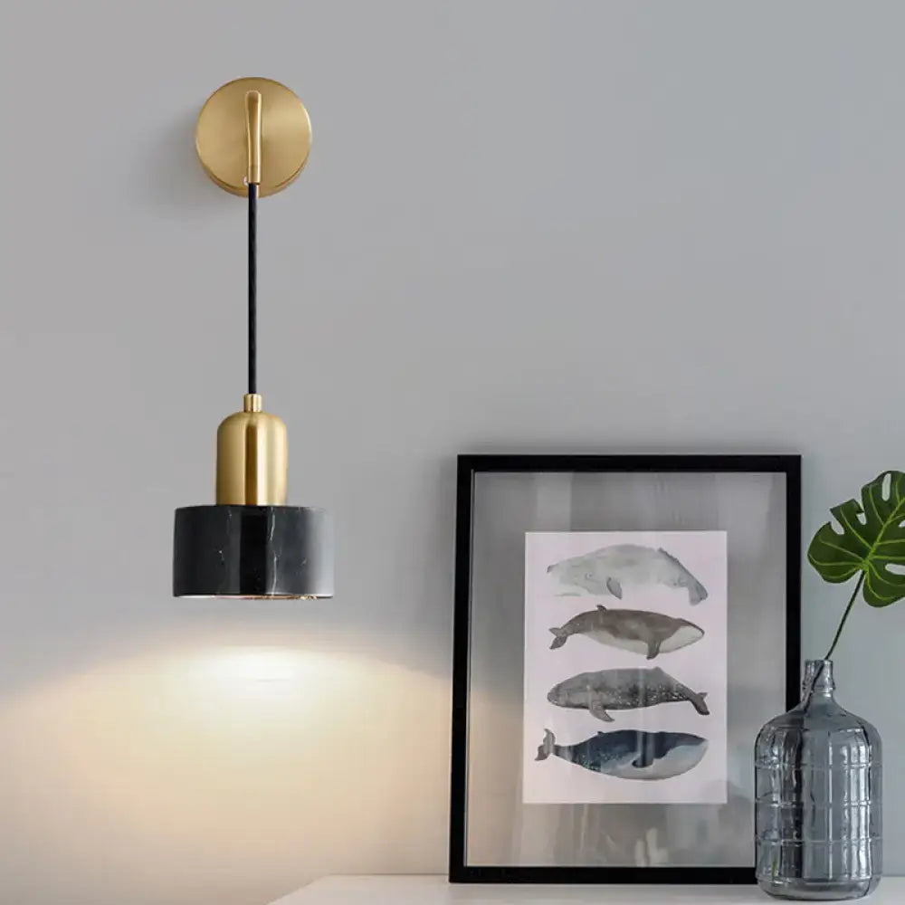 Gold Black Marble Pendant