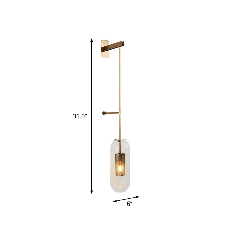 Gold Black Orb Wall Lamp