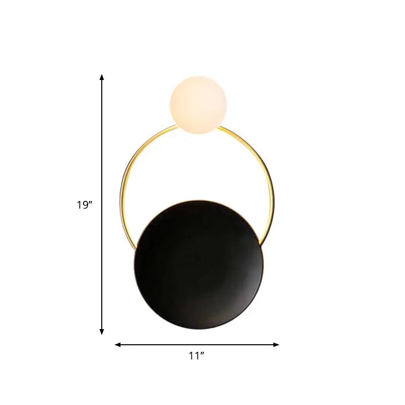 Gold Black Orb Wall Lamp