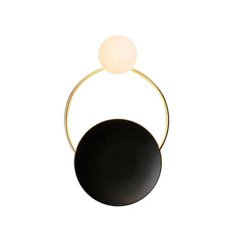 Gold Black Orb Wall Lamp
