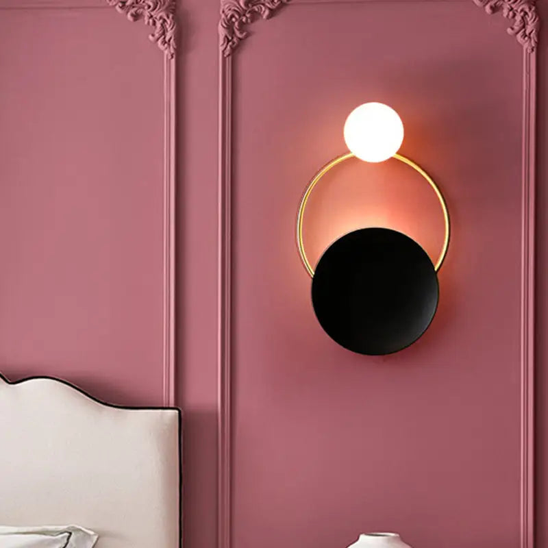 Gold Black Orb Wall Lamp