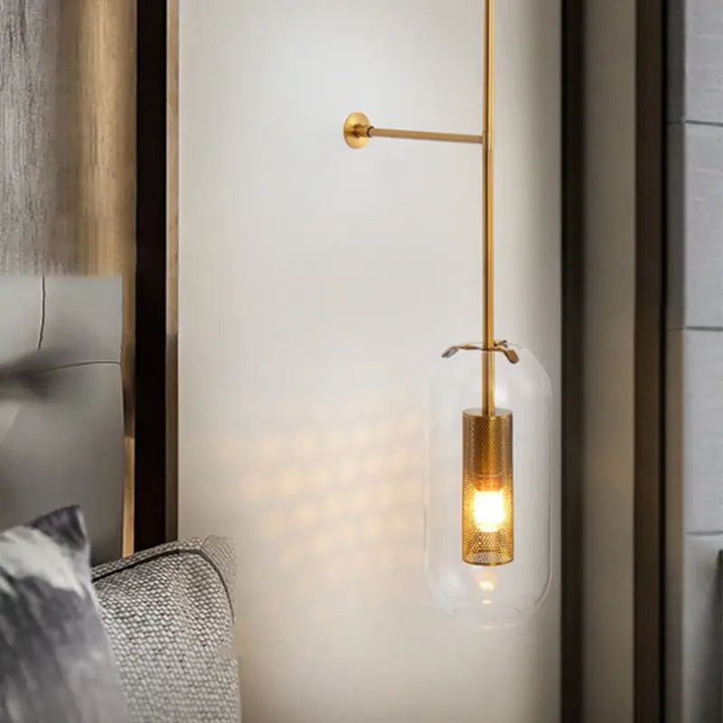 Gold Black Orb Wall Lamp