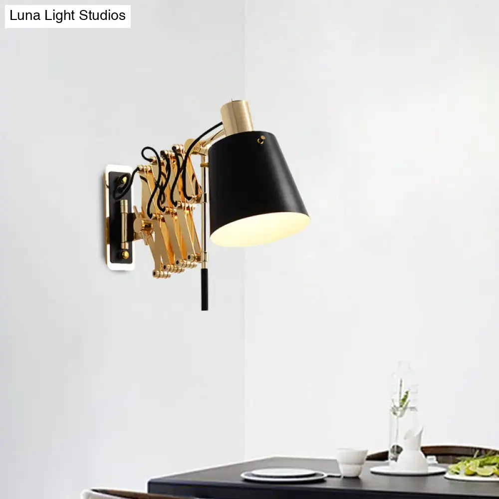 Gold Black Barrel Wall Sconce