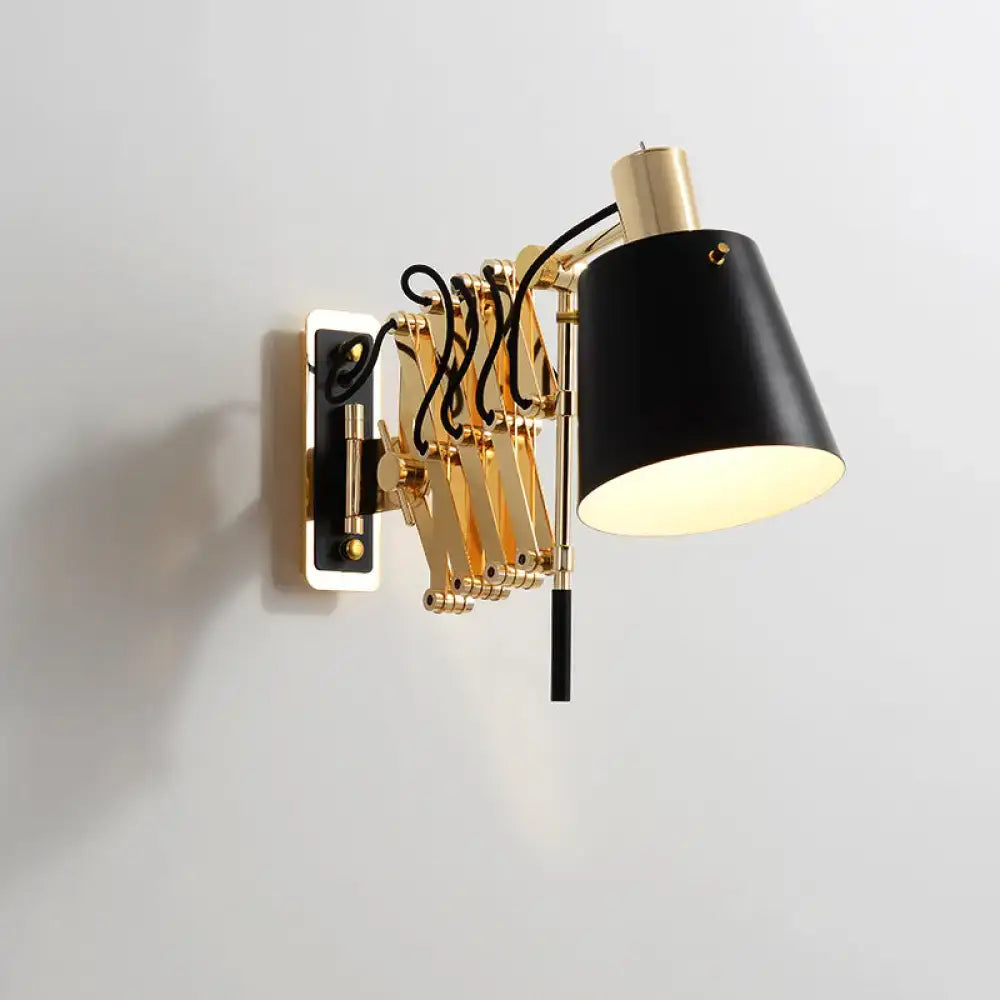 Gold Black Barrel Wall Sconce