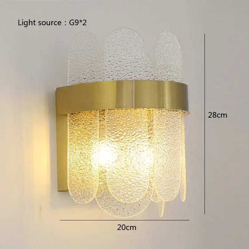Gold Blue Glass Chandelier