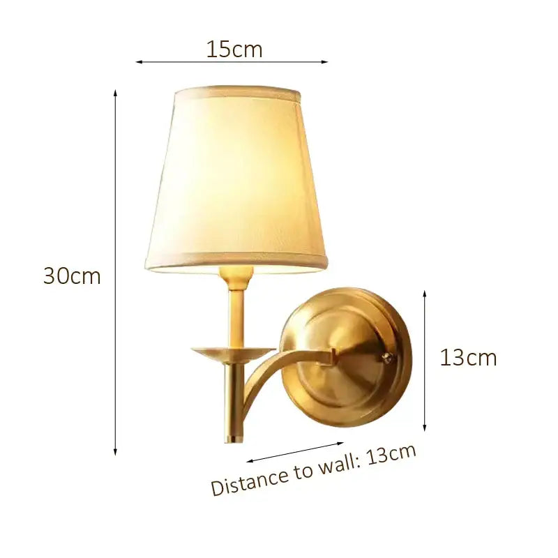 Gold Cream Fabric Soft-Glow Sconce