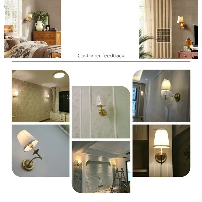 Gold Cream Fabric Soft-Glow Sconce