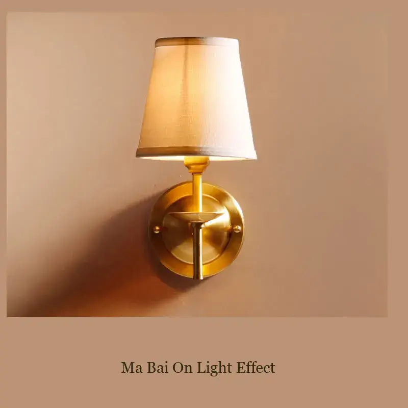 Gold Cream Fabric Soft-Glow Sconce