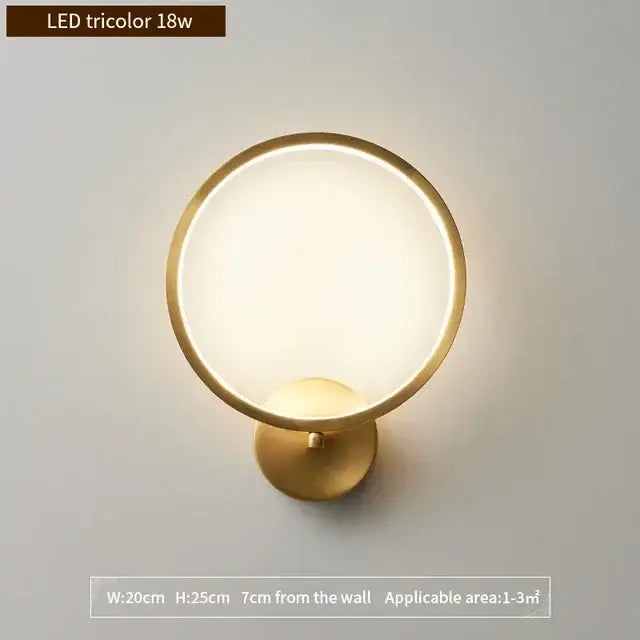 Gold Glass LED Wall Lamp with Adjustable Color Temp
