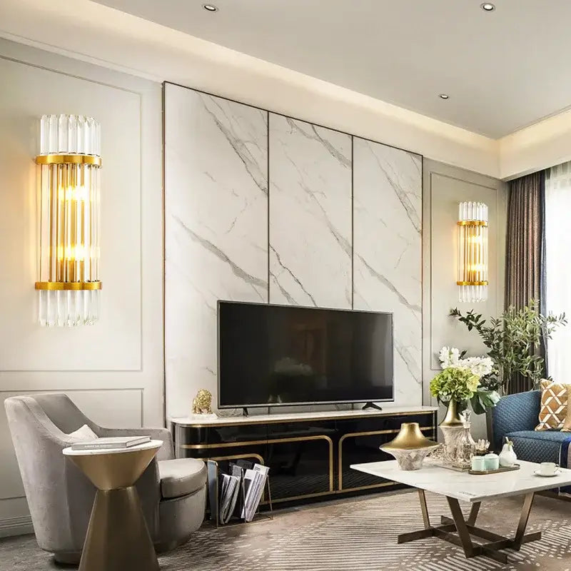 Gold Glass LED Wall Lamp with Adjustable Color Temp