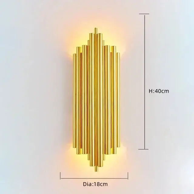 Gold Glass LED Wall Lamp with Adjustable Color Temp