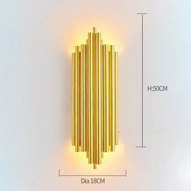 Gold Glass LED Wall Lamp with Adjustable Color Temp