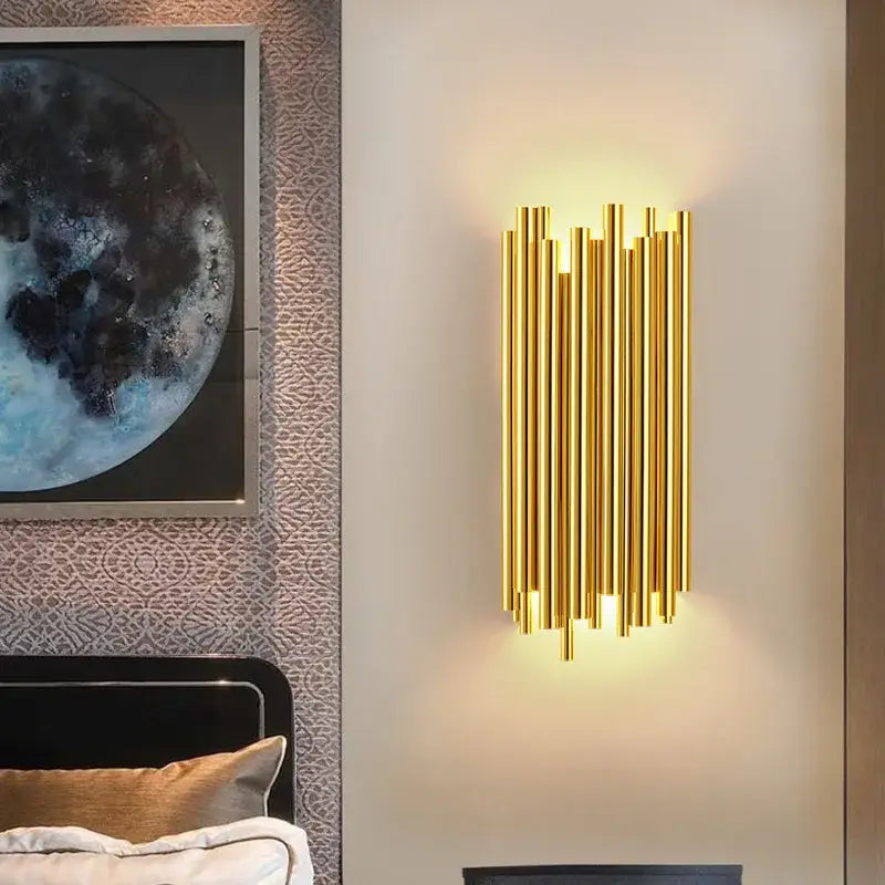 Gold Glass LED Wall Lamp with Adjustable Color Temp