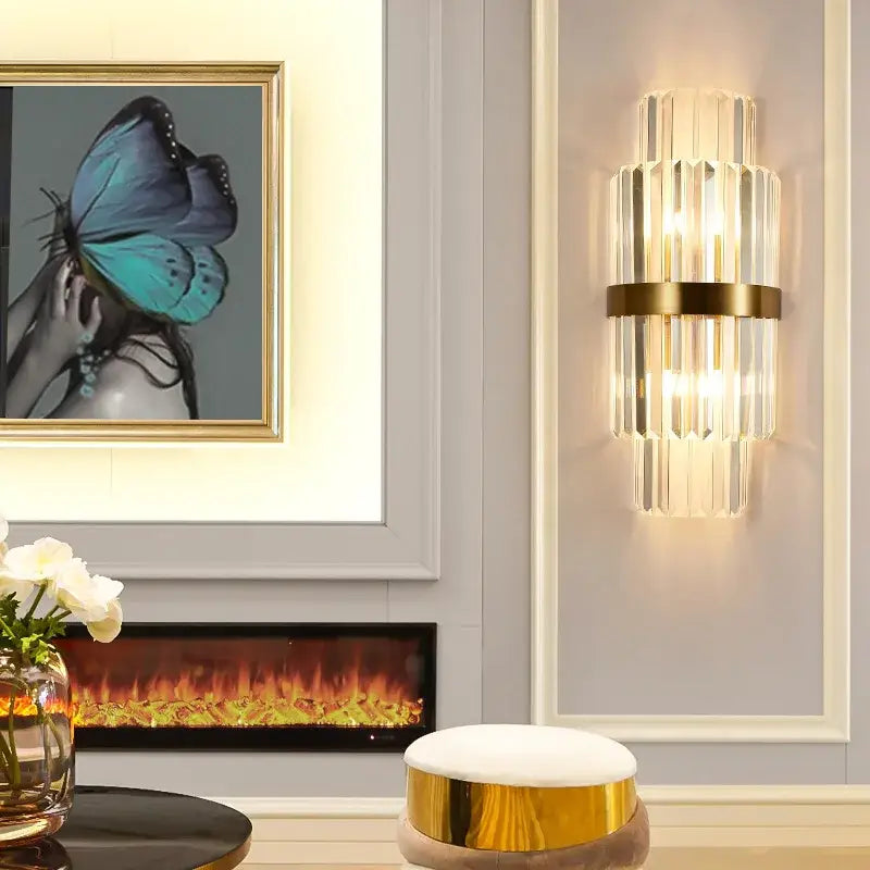 Gold Glass LED Wall Lamp with Adjustable Color Temp