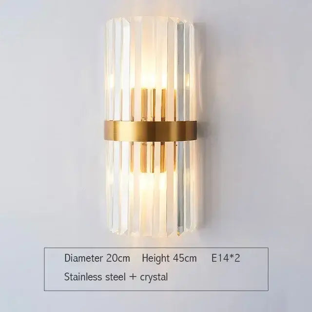 Gold Glass LED Wall Lamp with Adjustable Color Temp