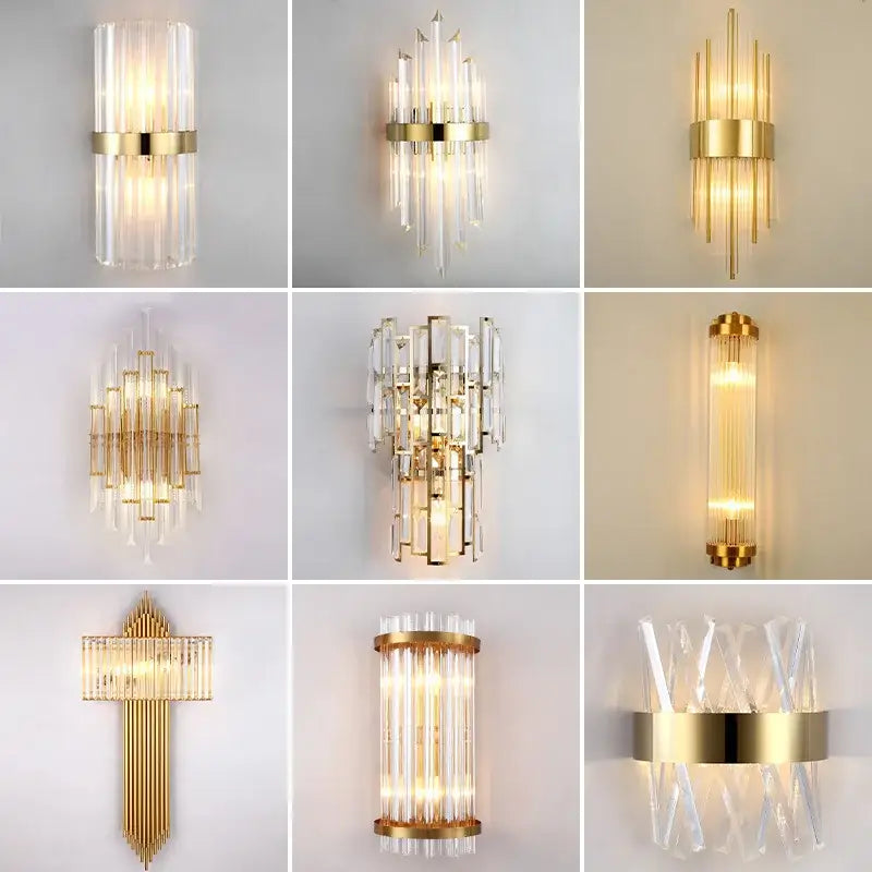 Gold Glass LED Wall Lamp with Adjustable Color Temp