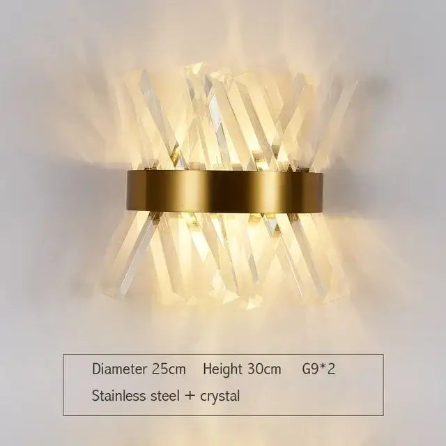Gold Glass LED Wall Lamp with Adjustable Color Temp