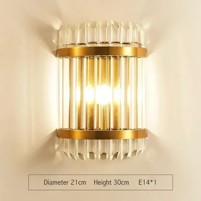 Gold Glass LED Wall Lamp with Adjustable Color Temp