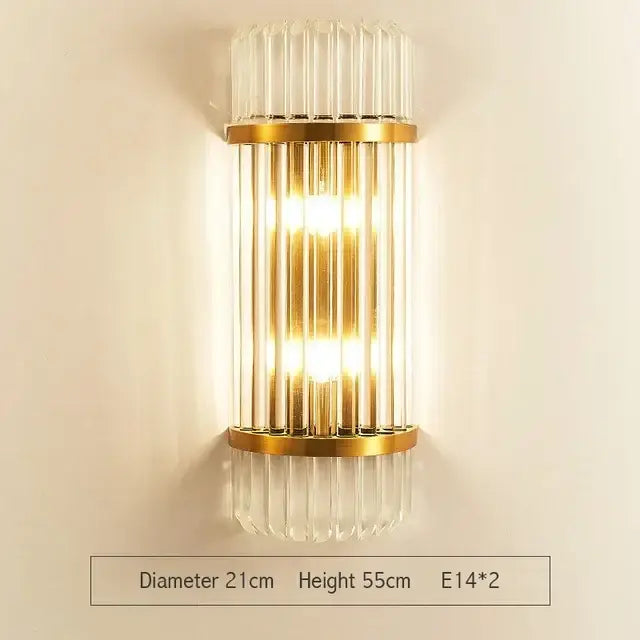 Gold Glass LED Wall Lamp with Adjustable Color Temp