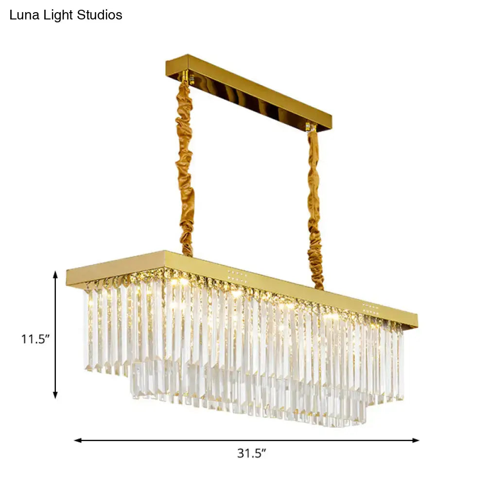 Gold Gray Crystal Chandelier