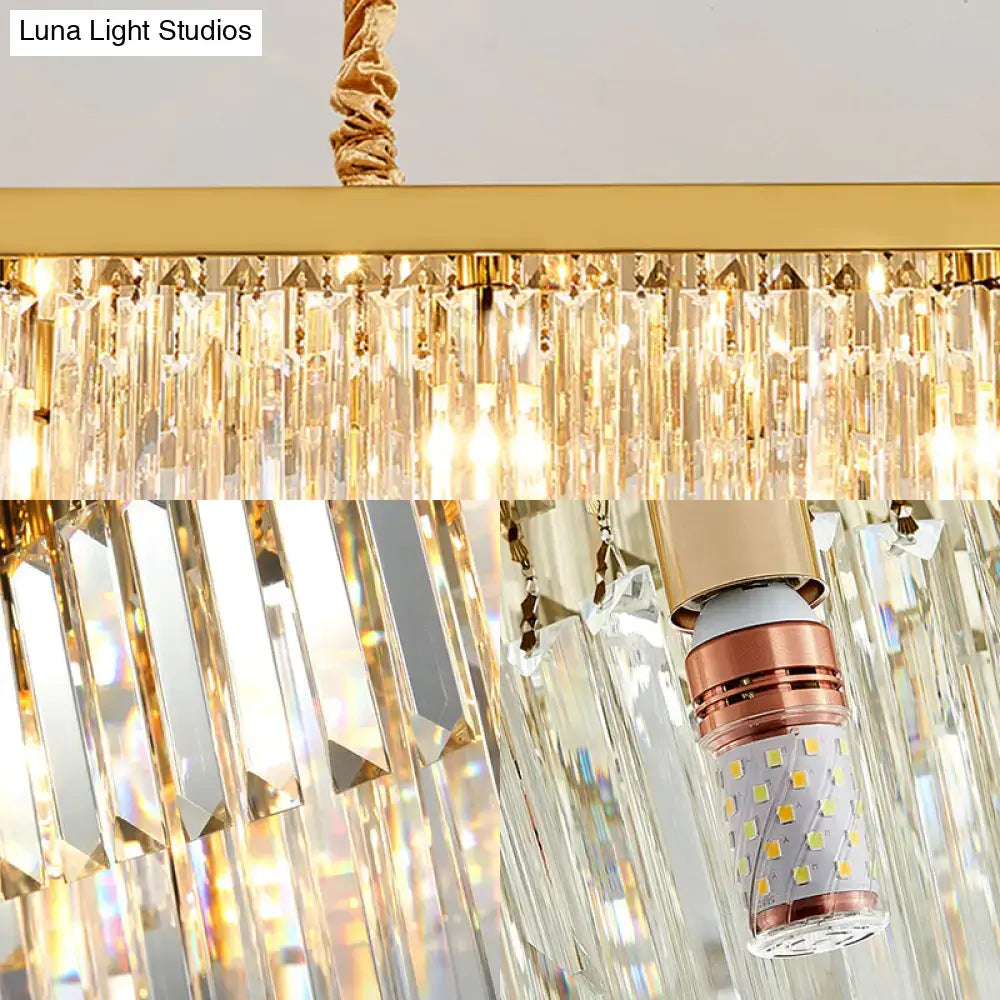 Gold Gray Crystal Chandelier