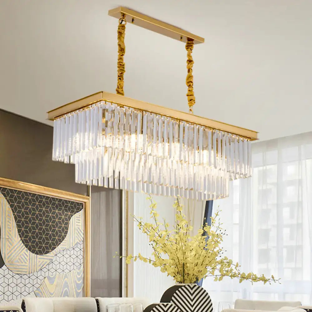 Gold Gray Crystal Chandelier