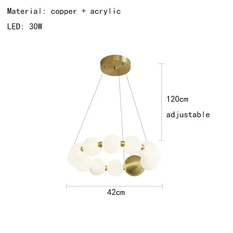 Gold White Acrylic Chandelier