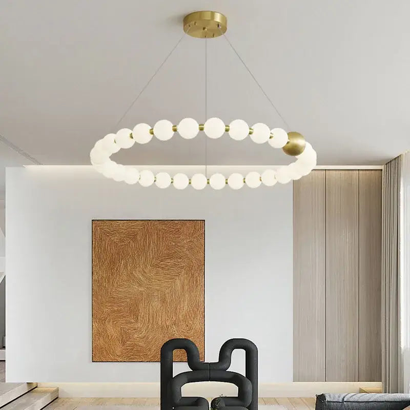 Gold White Acrylic Chandelier