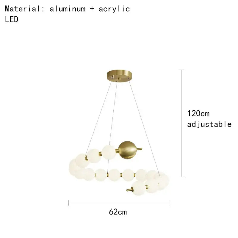 Gold White Acrylic Chandelier