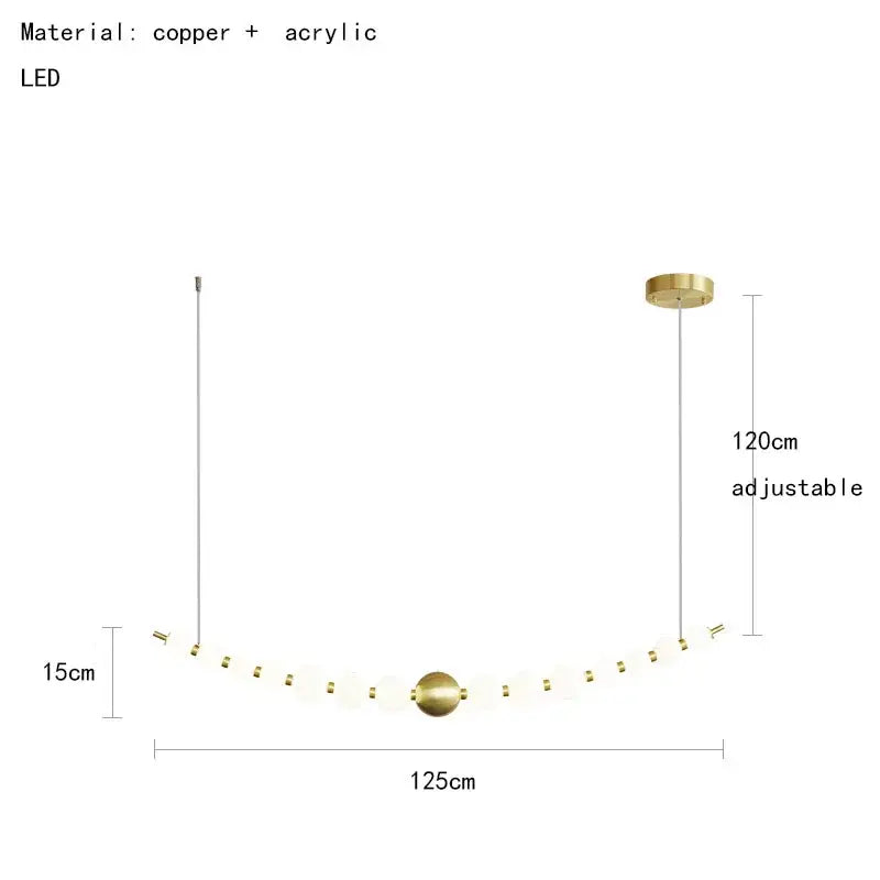 Gold White Acrylic Chandelier