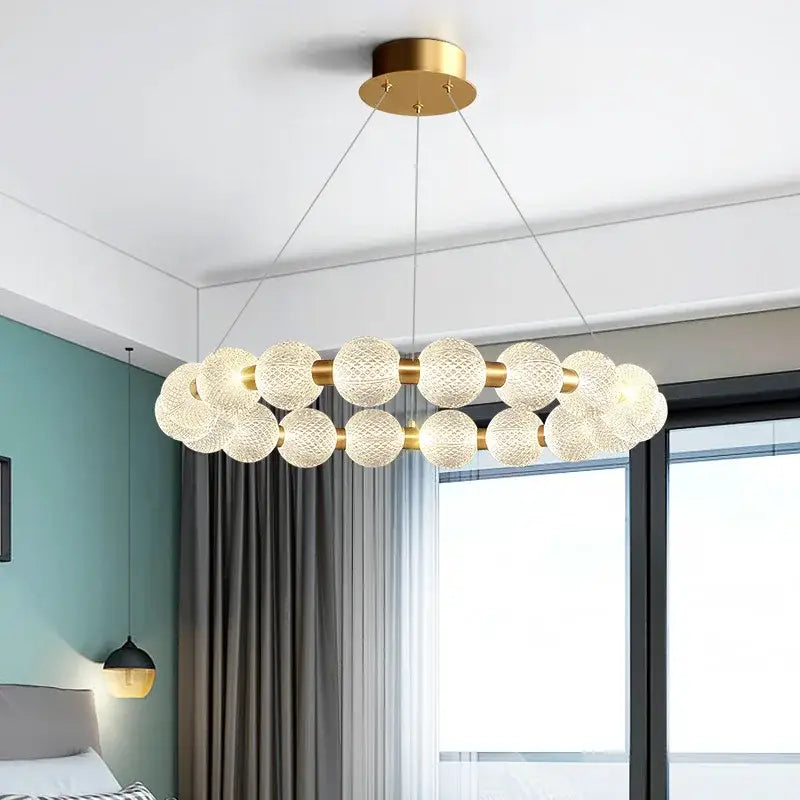 Gold White Acrylic Chandelier