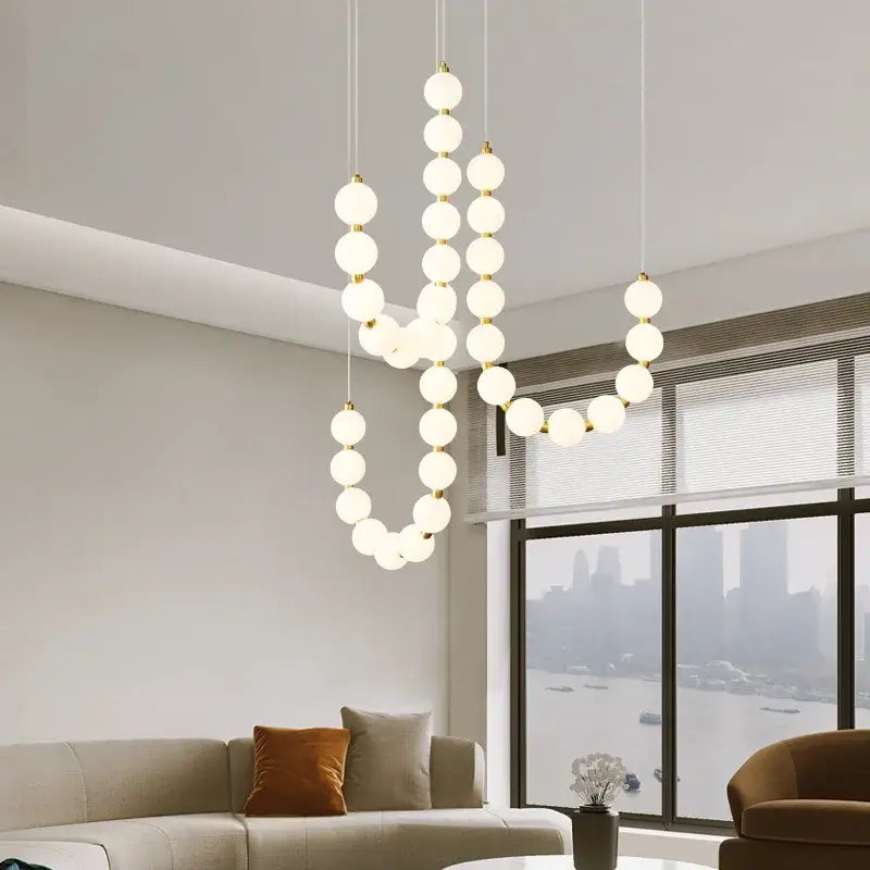 Gold White Acrylic Chandelier