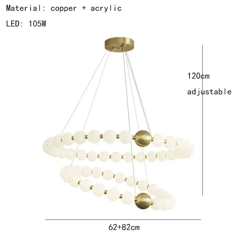 Gold White Acrylic Chandelier