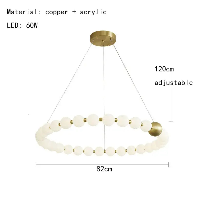 Gold White Acrylic Chandelier