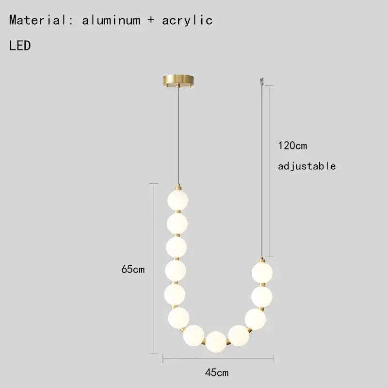 Gold White Acrylic Chandelier