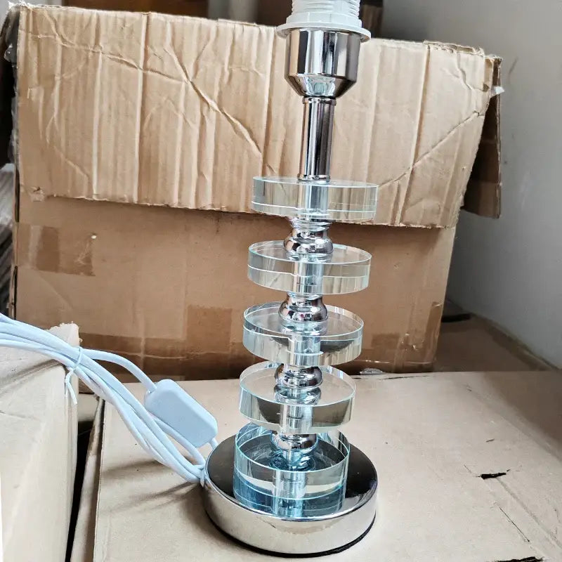 Gold White Crystal Table Lamp