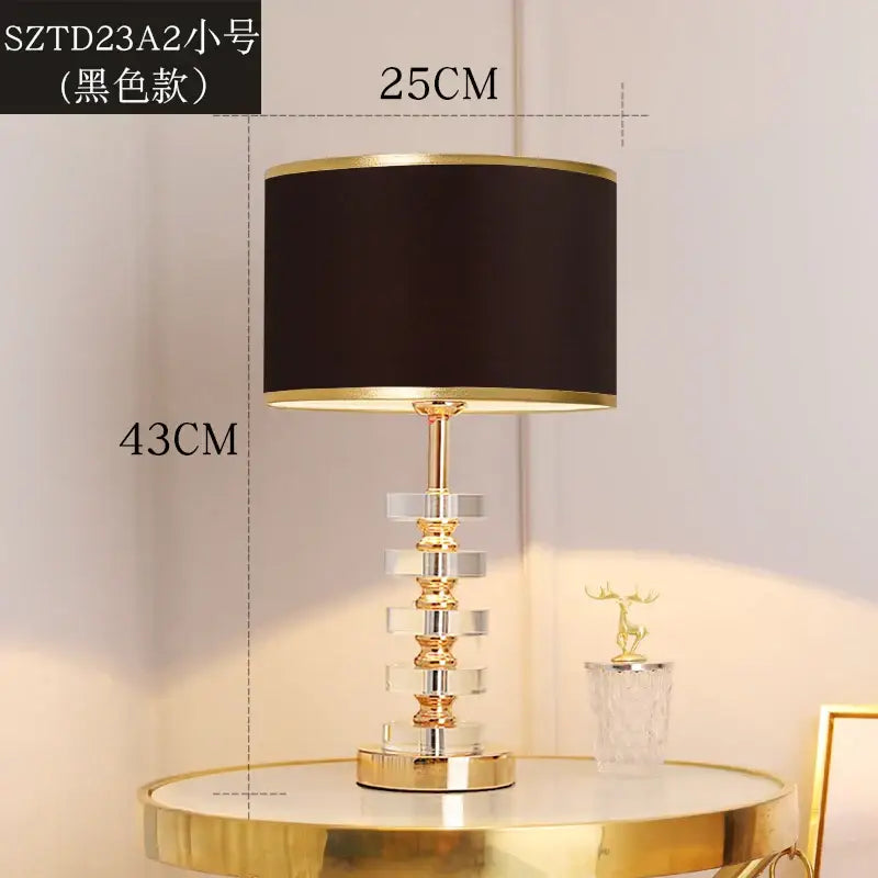 Gold White Crystal Table Lamp