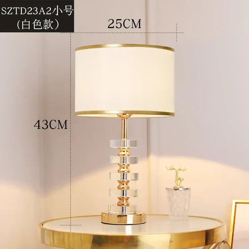 Gold White Crystal Table Lamp