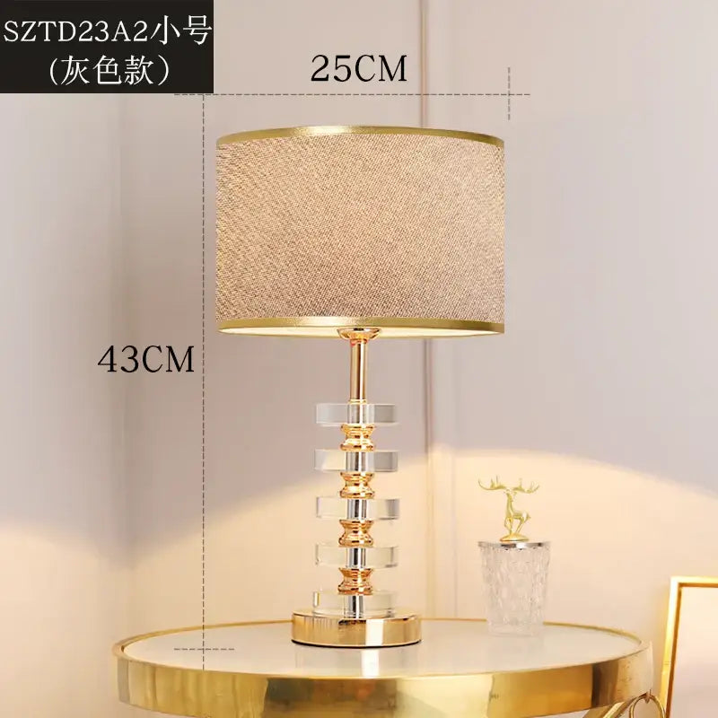 Gold White Crystal Table Lamp