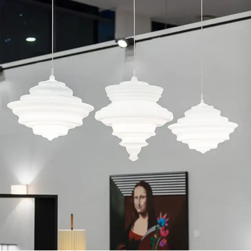 Gold White Glass Chandelier
