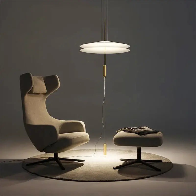 White Saucer Pendant Light