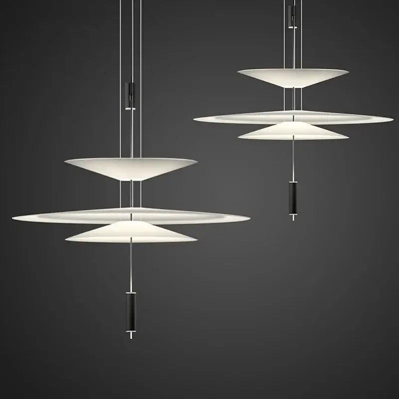 White Saucer Pendant Light