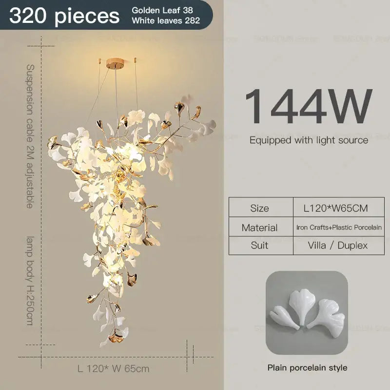 Gold Ceramic Chandelier