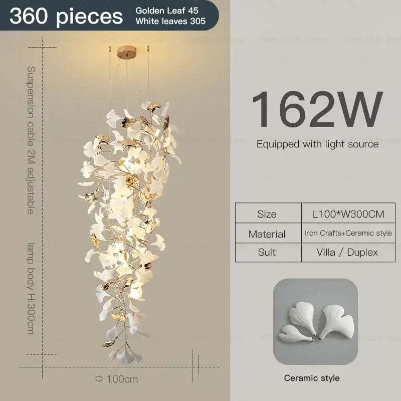 Gold Ceramic Chandelier