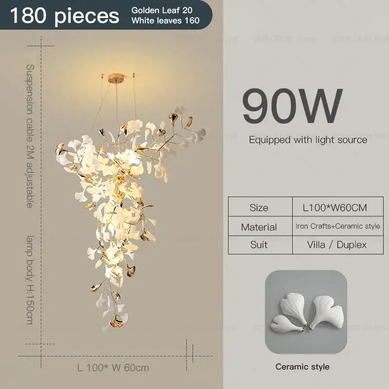 Gold Ceramic Chandelier