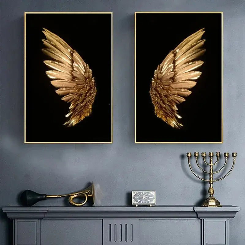 Gold Angel Wing Lamp